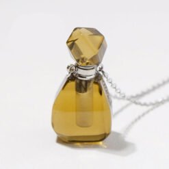 5pcs Brown Crystal Perfume Bottle with Silver-tone Caps Wholesale 118024001