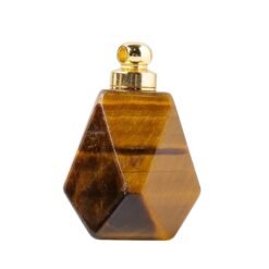 5pcs Brown Tigers Eye Crystal Perfume Bottle with Gold-tone Caps Wholesale 118031001