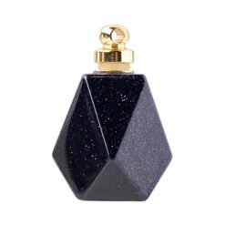 5pcs Dark Blue Goldstone Crystal Perfume Bottle With Gold-tone Caps Wholesale 118002001