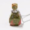 5pcs Green Tree Agate Crystal Perfume Bottle with Silver-tone Caps Wholesale 118025001