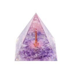 5pcs Purple Rose Quartz Tree Crystal Pyramid With Amrthyst Base Wholesale 103008001