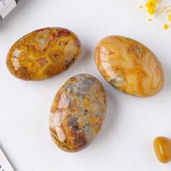 10pcs Brown Crazy Agate Crystal Palm Stone Wholesale 121112000-1