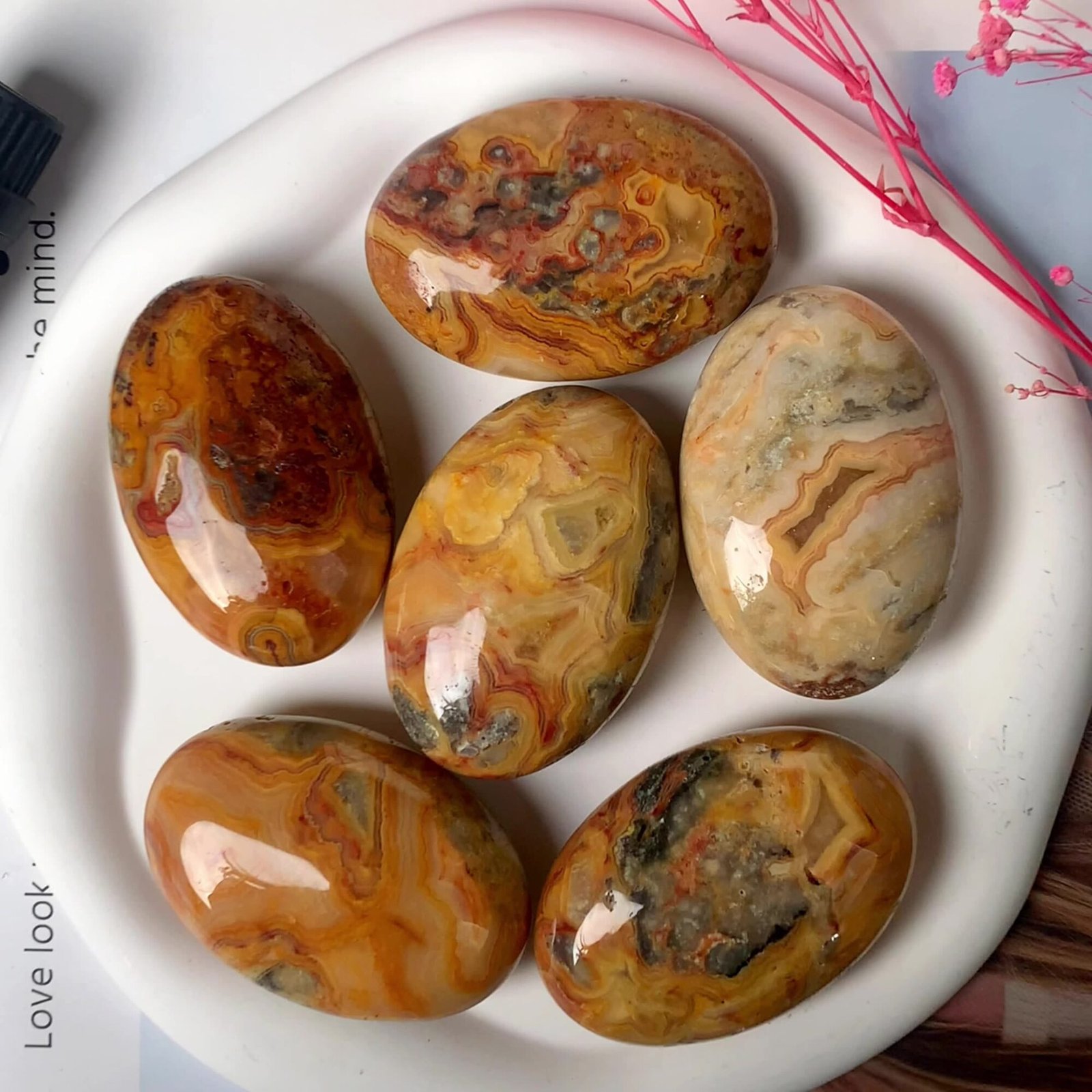 10pcs Brown Crazy Agate Crystal Palm Stone Wholesale 121112000-3