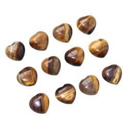 10pcs Brown Tigers Eye Crystal Heart Wholesale 135080002