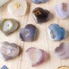 10pcs Colorful Agate Crystal Heart Geode Wholesale 135052000-2