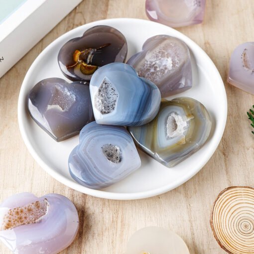 10pcs Colorful Agate Crystal Heart Geode Wholesale 135052000-3