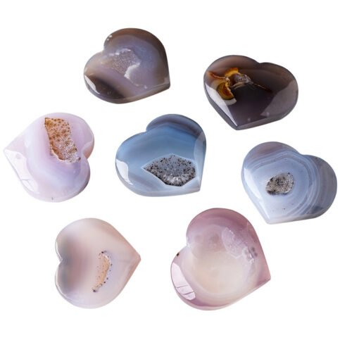 10pcs Colorful Agate Crystal Heart Geode Wholesale 135052000