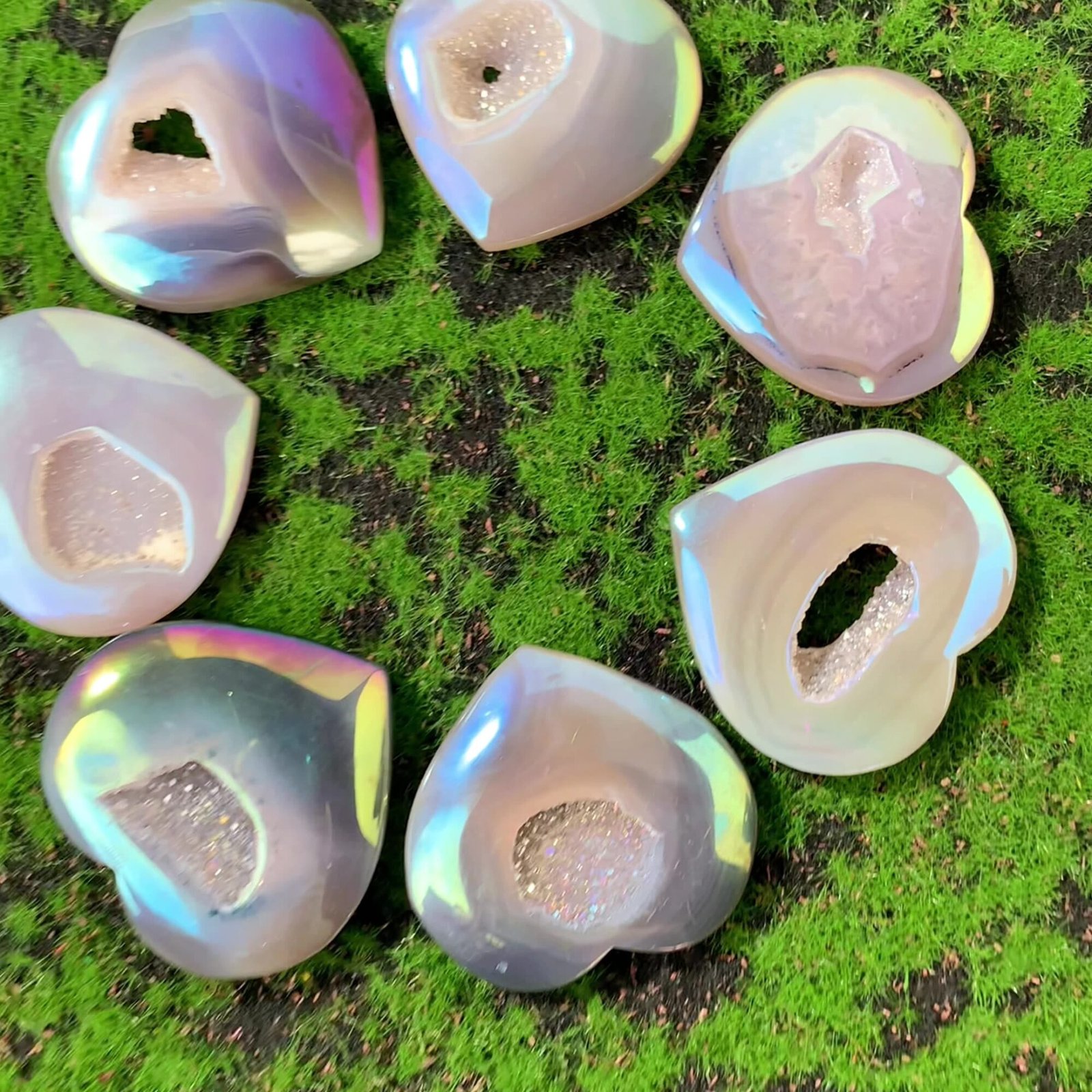 10pcs Colorful Agate Crystal Hearts Wholesale 135079000-3