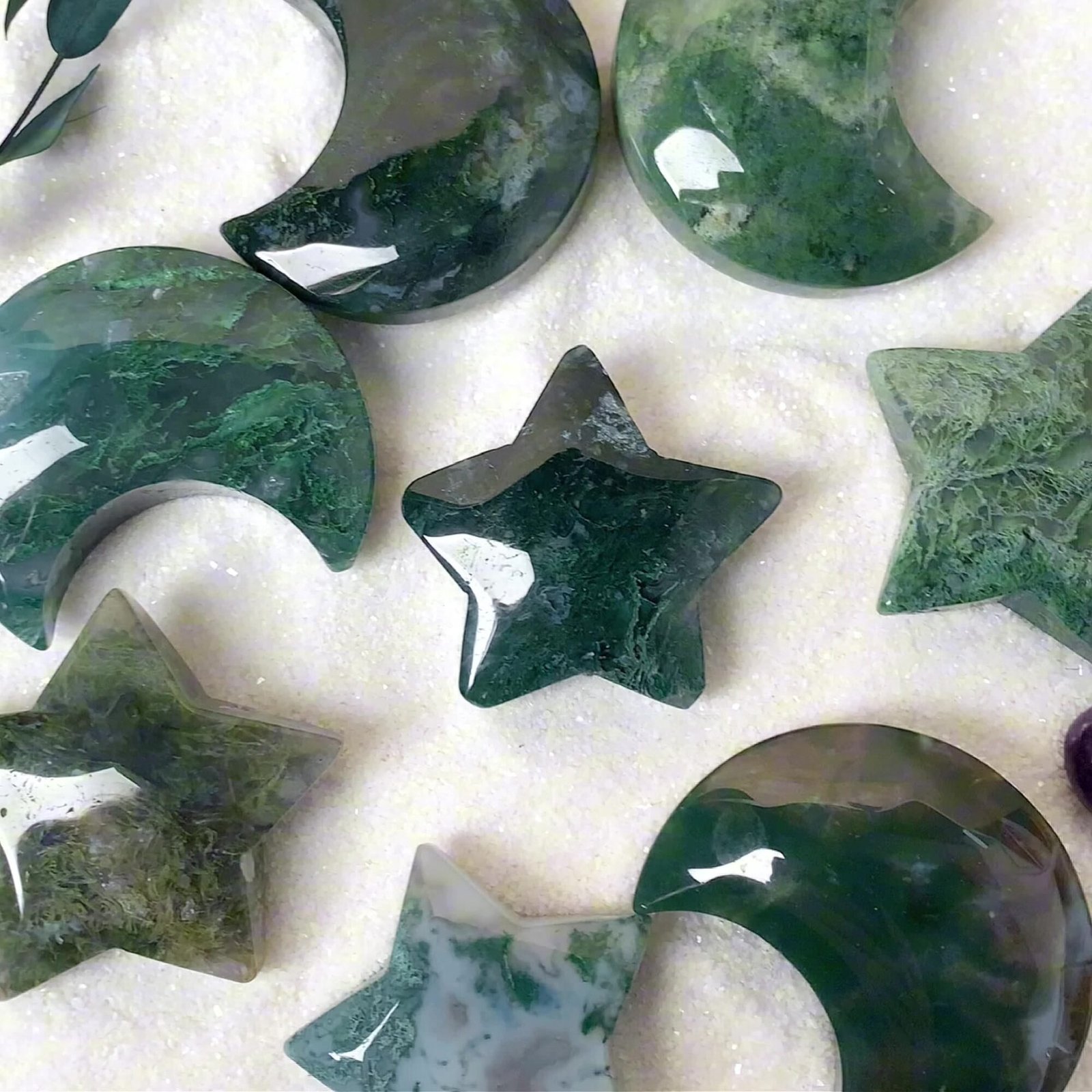 10pcs Green Agate Crystal Star Wholesale 136081000-1