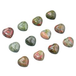 10pcs Green Tree Agate Crystal Heart Wholesale 135080010