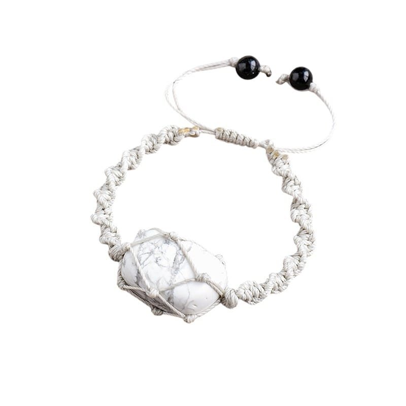 Howlite Tumbled Stone Bracelet 1.18 in Wholesale
