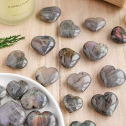 10pcs Purple Labradorite Crystal Hearts Wholesale 135099000-2