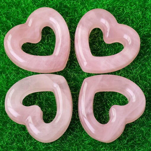 10pcs Rose Quartz Crystal Heart Wholesale 135109000-1