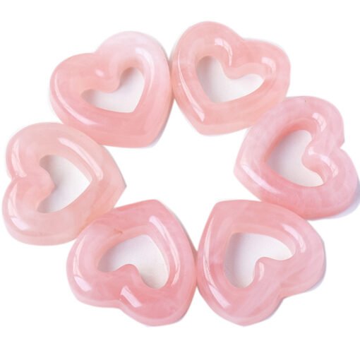 10pcs Rose Quartz Crystal Heart Wholesale 135109000