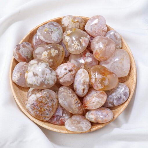 10pcs Sakura Agate Crystal Heart Wholesale 135037000-1