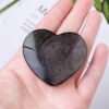 10pcs Silver Black Obsidian Crystal Heart Wholesale 135060000-1