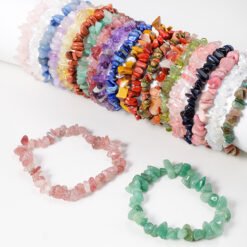 16 Types of 0.40in(1cm) Crystal Chips Bracelet Wholesale 110001000-1