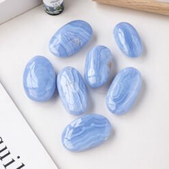 2 Sizes of Blue Agate Crystal Palm Stone Wholesale 121055000-1