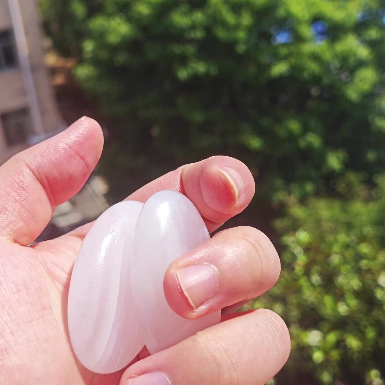 2 Sizes of Pink Calcite Crystal Palm Stone Wholesale 121030000-3