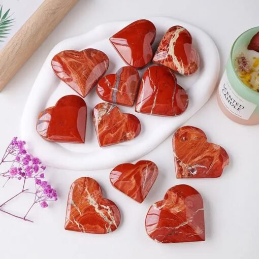 2 Sizes of Red Jasper Crystal Heart Wholesale 135062000-2