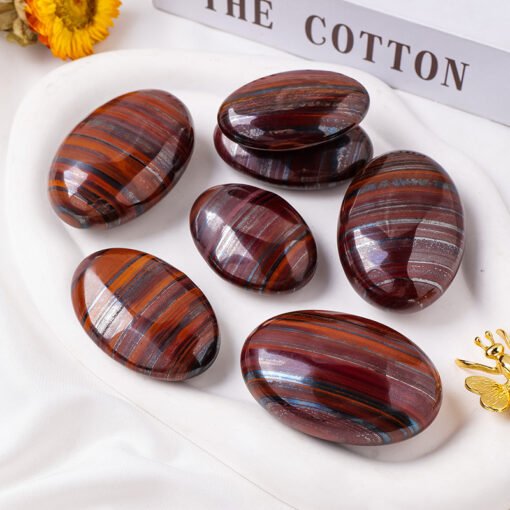 2 Sizes of Red Tigers Eye Crystal Palm Stone Wholesale 121036000-3