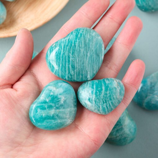 3 Sizes of Green Amazonite Crystal Heart Wholesale 135038000