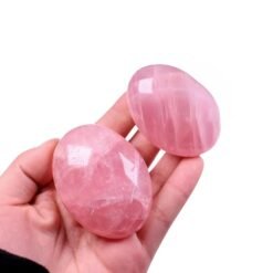 3 Sizes of Rose Quartz Crystal Palm Stone Wholesale 121035000-1