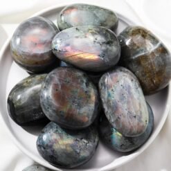 4 Sizes of Colorful Labradorite Crystal Palm Stone Wholesale 121053000-1