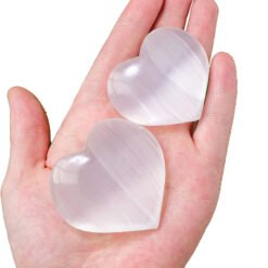 5 Sizes of White Selenite Crystal Hearts Wholesale 135084000