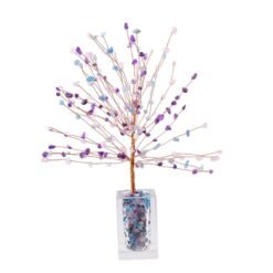 5pcs Amethyst Rose Quartz Aquamarine Chips Crystal Tree with Glass Base Wholesale 130065000