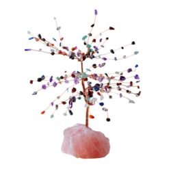 5pcs Colorful Chips Crystal Tree with Strawberry Quartz Stone Base Wholesale 130059000