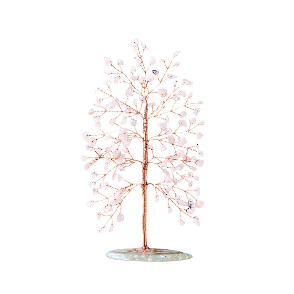 Rose Quartz Chip Tree 6.50 in Bulk