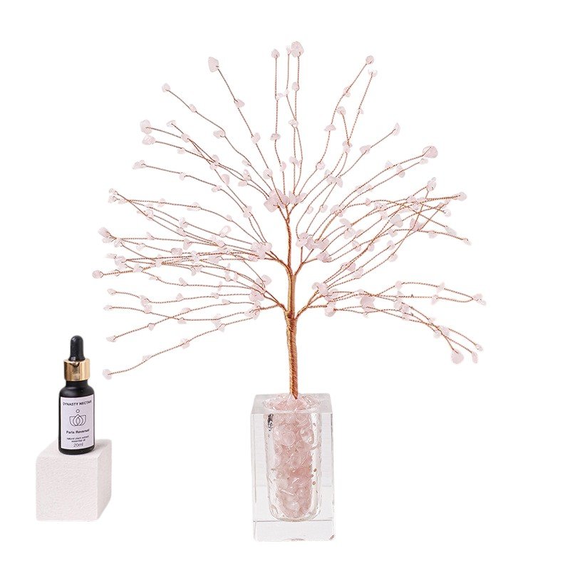 5pcs Pink Rose Quartz Crystal Tree Wholesale 130066002