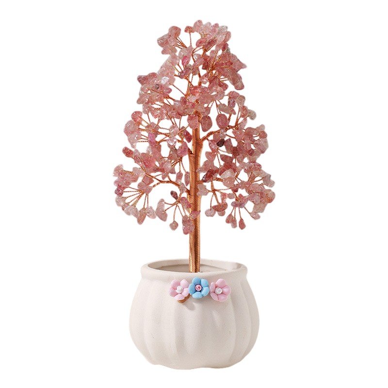 5pcs Red Strawberry Quartz Crystal Tree Wholesale 130056005