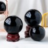 16 Sizes of Black Obsidian Crystal Sphere Balls with Base Wholesale 123017000-4