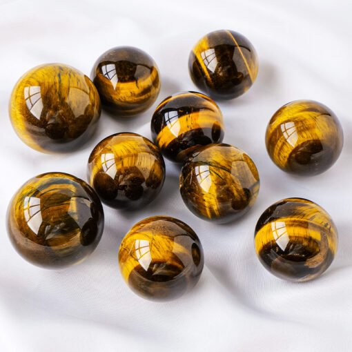 16 Sizes of Yellow Tigers Eye Crystal Sphere Balls Wholesale 123042000-4