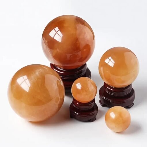 19 Sizes of Yellow Jade Crystal Sphere Balls Wholesale 123085000-2