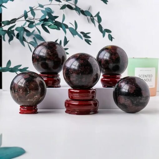 2 Sizes of Black Garnet Crystal Sphere Balls Wholesale 123112000-3