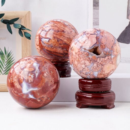 2 Sizes of Pink Agate Crystal Sphere Balls Wholesale 123093000-4