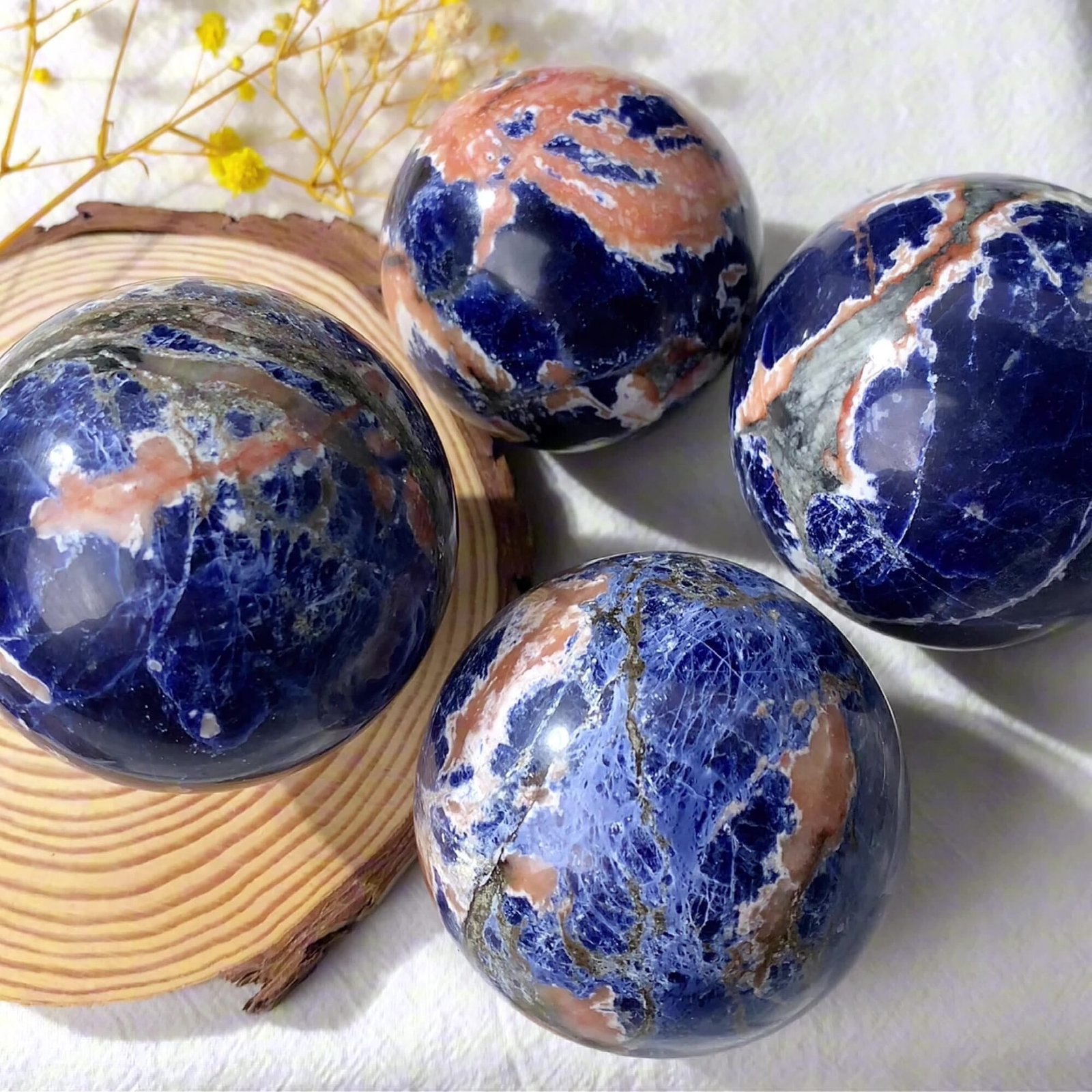 3 Sizes of Blue Sodalite Crystal Sphere Balls Wholesale 123063000-5