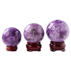 3 Sizes of Purple Lepidolite Crystal Sphere Balls Wholesale 123082000