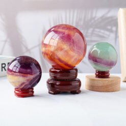 4 Sizes of Colorful Fluorite Crystal Sphere Balls Wholesale 123057000-1