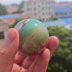 4 Sizes of Green Sakura Agate Crystal Sphere Balls Wholesale 123104000-1