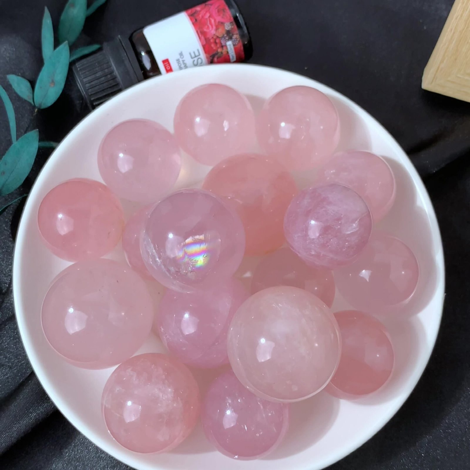 4 Sizes of Pink Rose Quartz Crystal Sphere Balls Wholesale 123021000-4