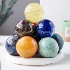 4 Types of 6cm Agate Crystal Sphere Balls with Base Wholesale 123073000