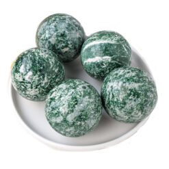 5pcs 5-5.5cm Green Jade Crystal Sphere Balls Wholesale 123127000