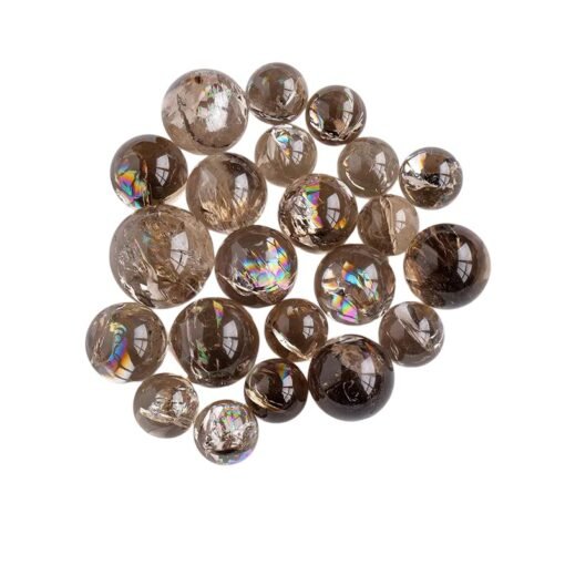 6 Sizes of Colorful Tea Quartz Crystal Sphere Balls Wholesale 123019000-2