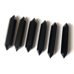 10 Sizes of Black Obsidian Double-Terminated Crystal Point Wholesale 102202000-1