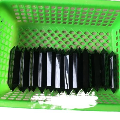 10 Sizes of Black Obsidian Double-Terminated Crystal Point Wholesale 102202000-2