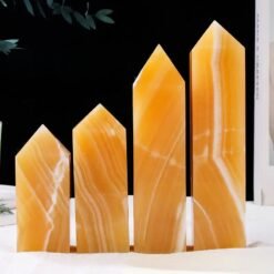 10 Sizes of Yellow Topaz 4-sided Crystal Tower Pillar Wholesale 102152000